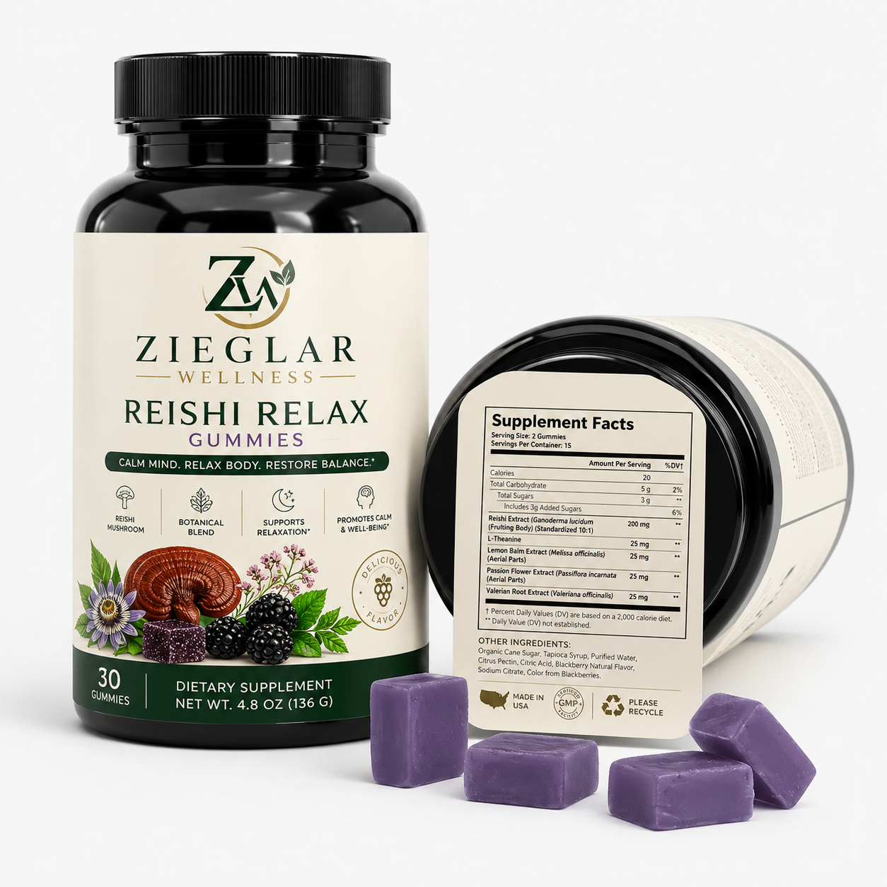 Reishi Relax Gummies — Calm & Stress Relief