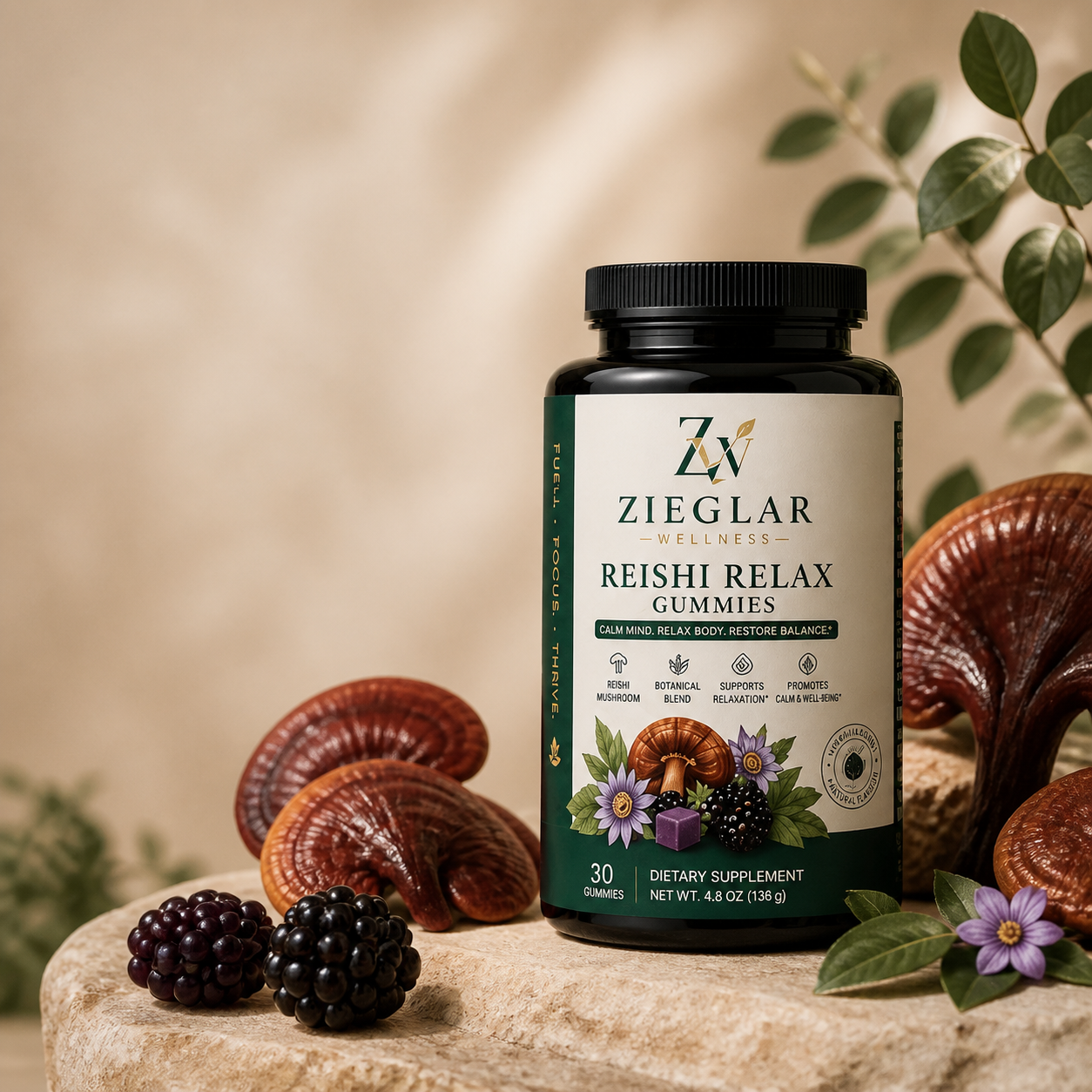 Reishi Relax Gummies — Calm & Stress Relief